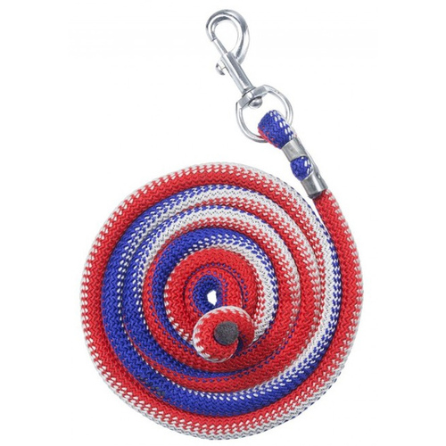 8-FT WOVEN POLY CORD LEAD - RED/WHITE/BLUE