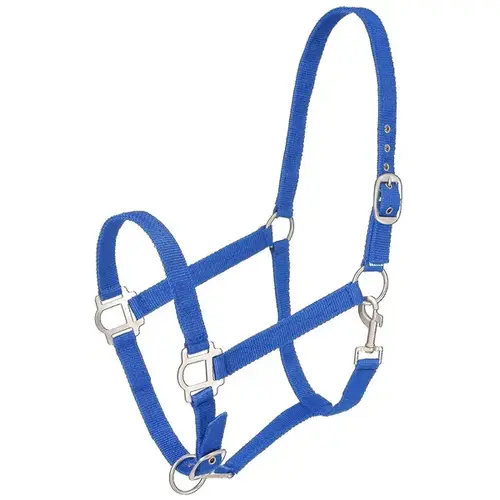 TOUGH-1 SATIN HORSE HALTER WITH SNAP - BLUE