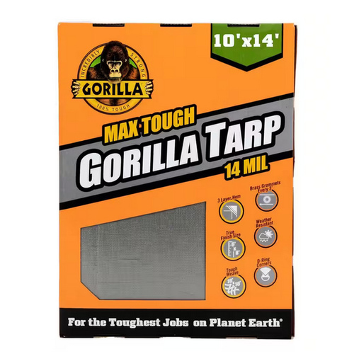 Gorilla Max Silver Tarp - 10 ft. x 14 ft./14 mil./16 x 16 Weave