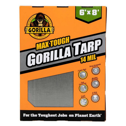 Gorilla 97050 Gorilla Max Silver Tarp - 6 ft. x 8 ft./14 mil./16 x 16 Weave