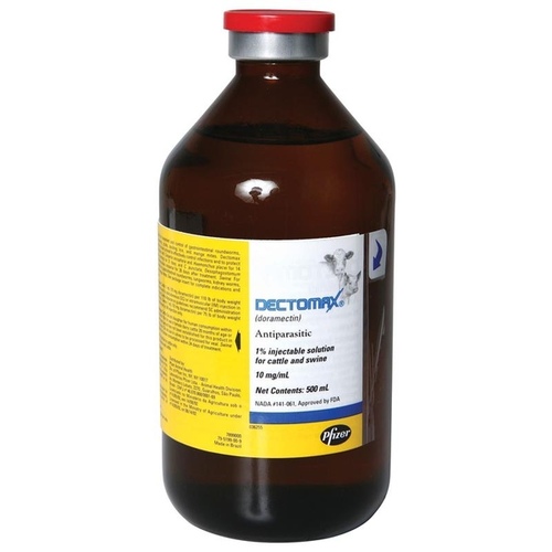 Dectomax 1% Injectable Dewormer for Cattle and Swine 500-ml