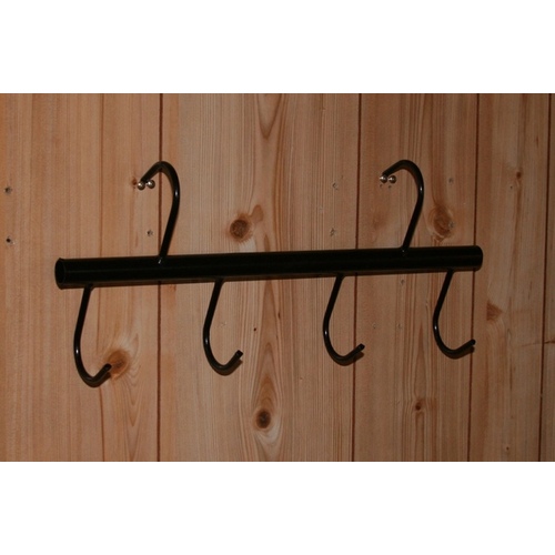 Newport Black Smith Shop NB-245 Portable Tack Rack with 4 Hooks - Black