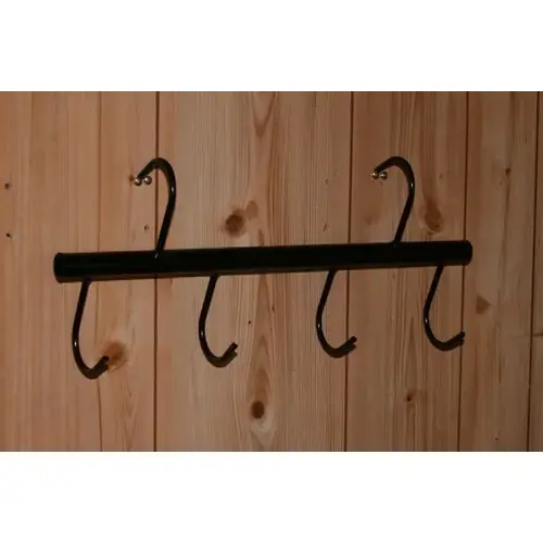 Portable Tack Rack with 4 Hooks - Black