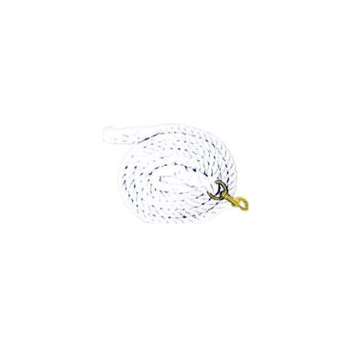 Partrade Trading Corp 248060 Lead Rope Cotton 5/8" x 10ft White with Brass Bolt Snap