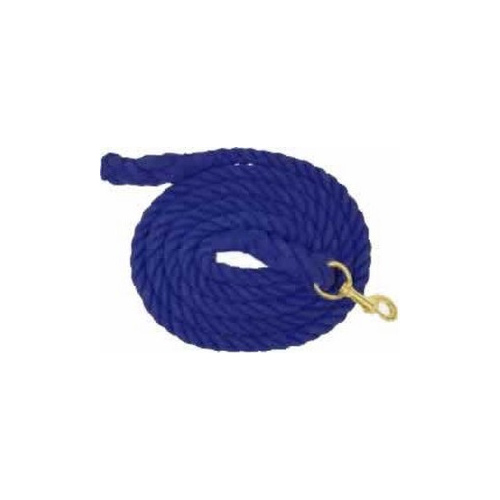 Partrade Trading Corp 248120 COTTON LEAD ROPE WITH BRASS SNAP 10' X 3/4" - BLUE