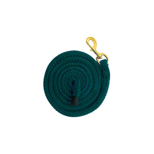 Partrade Trading Corp 248248 Lead Rope Cotton 5/8" x 10ft Hunter Green with Brass Bolt Snap