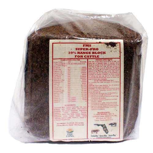 Florida Mineral Salt & Ag Prod 3380 Super-Pro 39% Range Protein Block For Cattle 33#