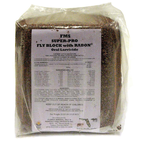 Florida Mineral Salt & Ag Prod 3384 Super-Pro Fly Block with RABON Oral Larvicide 33#