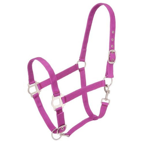 JT International Dist. Inc. 50-2011-10-0 TOUGH-1 SATIN HORSE HALTER WITH SNAP - PURPLE