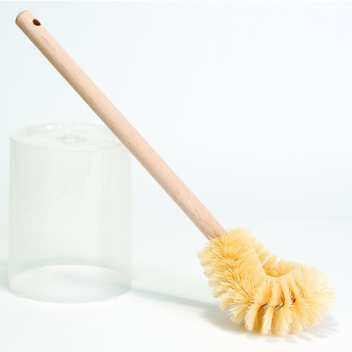 DQB 08400 Toilet Bowl Brush Twisted Wire Head White Tampico Bristles with 17.5" Wood Handle