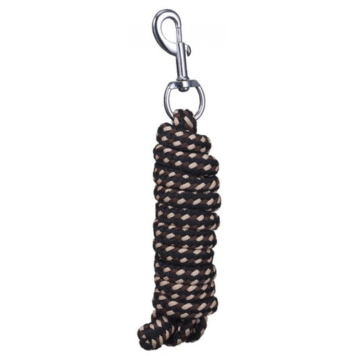 JT International Dist. Inc. 51-8985-327-0 8-FT BRAIDED SOFT POLY LEAD ROPE - BLACK/TAN/BROWN