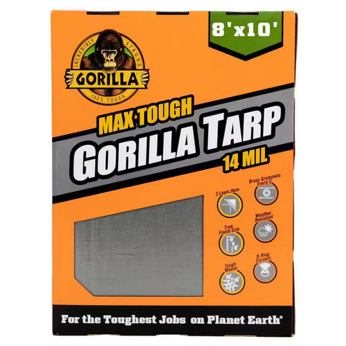 Gorilla 97051 Gorilla Max Silver Tarp - 8 ft. x 10 ft./14 mil./16 x 16 Weave