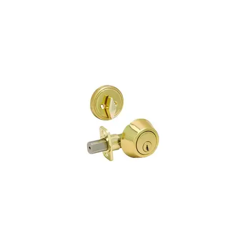 Deadbolt Single Cylinder Bright Brass