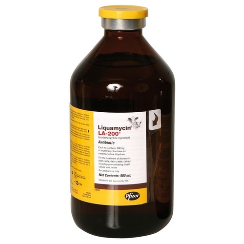 Zoetis Animal Health Group 10000464 Liquamycin LA-200 Injectable Antibiotic for Cattle & Swine 500-mL