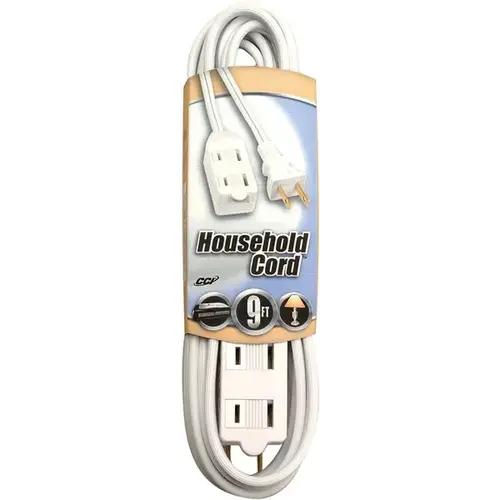 Coleman Cable 601W 9 Ft.. Polarized White Extension Cord