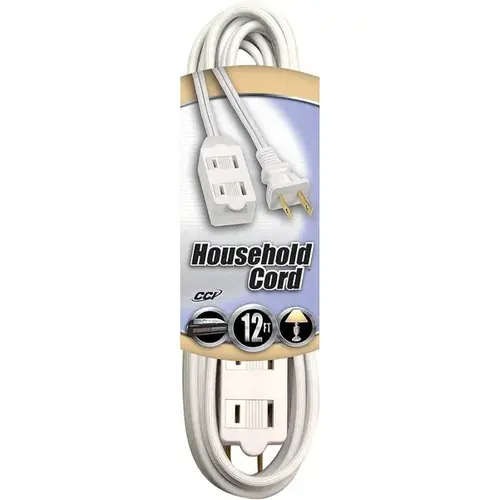 Coleman Cable 602W 12 Ft. Polarized White Extension Cord