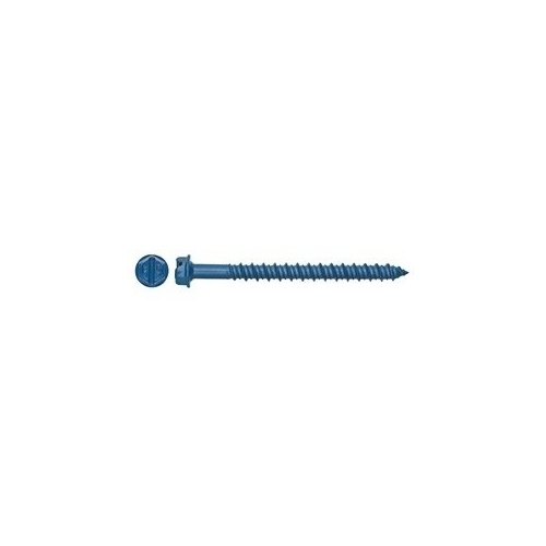 Tapper+ Concrete Screw Hex-Head Slotted 3/16" x 2-1/4" Carbon Steel with Perma-Seal (Blue) pack of 100