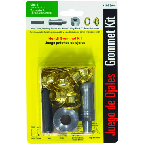 Lord & Hodge Inc 1073A-4 Handi Grommet Repair Kit 1/2" Brass pack of 12