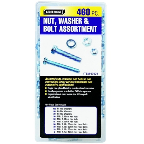 NUT/WASHER ASSORTMENT 460PC-SOURCELINK