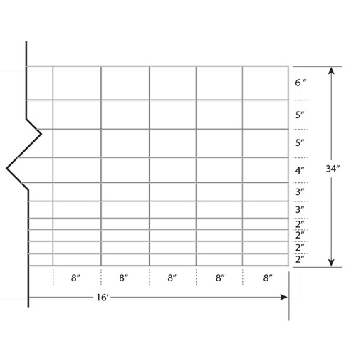 DEACERO 9459 Fence Panel MAX 50 Hog 4-Gauge 11-Wire 34" x 16ft