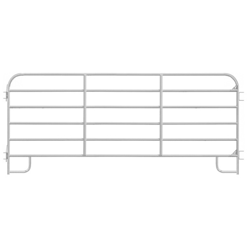 Corral Panel 6-Bar Round Corner 12ft - Galvanized