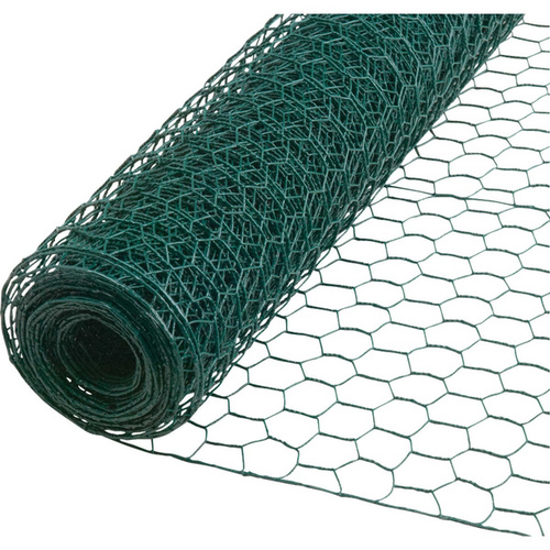 20 Gauge PVC Coated Hex Netting - 1 inch x 24 inch x 25 feet roll - Green