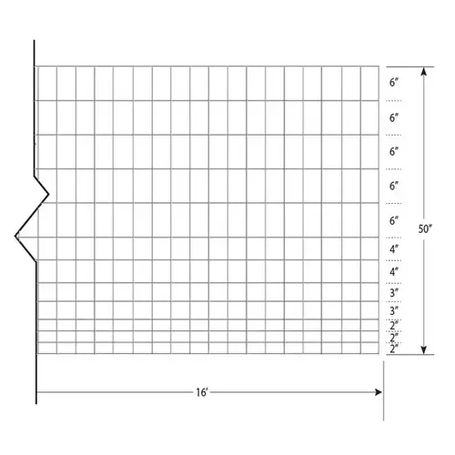 Fence Panel MAX 50 Combination 4-Gauge 13-Wire 50" x 16ft