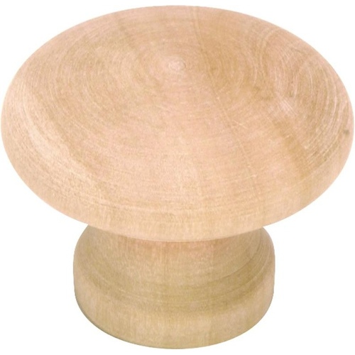 Cabinet Knob Round Wooden 1-1/4