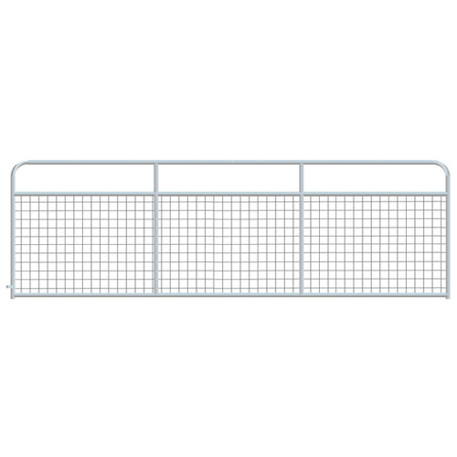 4" x 4" Wire Mesh Galvanized Round Corner 14 ft. Gate