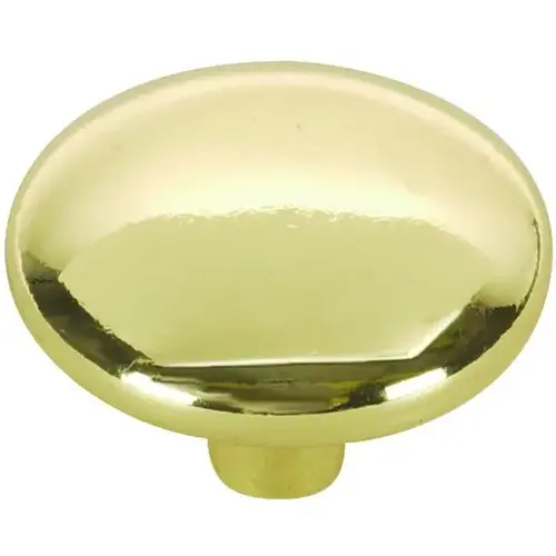 Cabinet Knob Round 1-1/4" Bright Brass