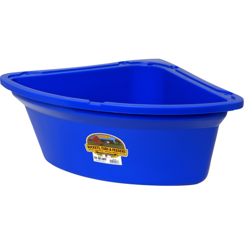 Feeder Bucket Corner Fence 26-Quart Polyethylene Blue