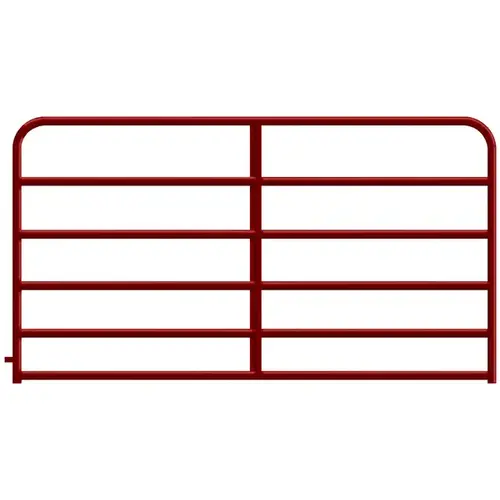 Alligator Brand 6 Bar Red Powder Coated Round Corner 8 ft. Gate