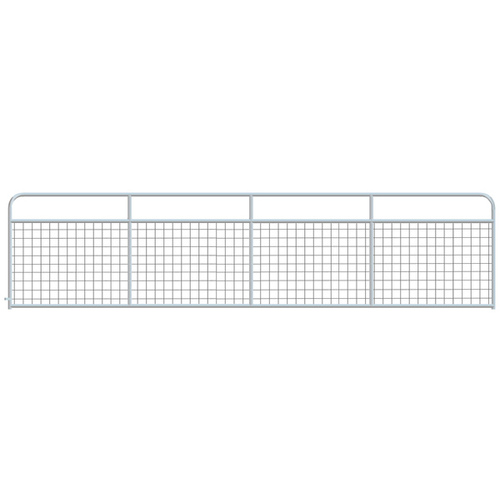 4" x 4" Wire Mesh Galvanized Round Corner 16 ft. Gate