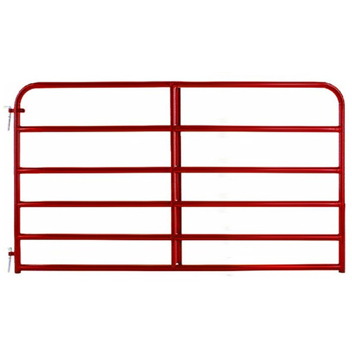 Gate 6-Bar Round Corner 8ft Red