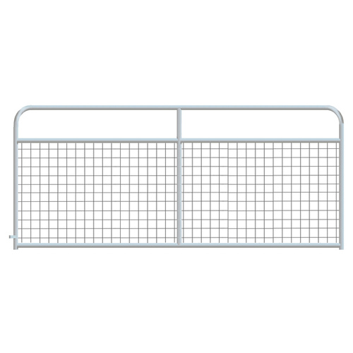 4" x 4" Wire Mesh Galvanized Round Corner 8 ft. Gate