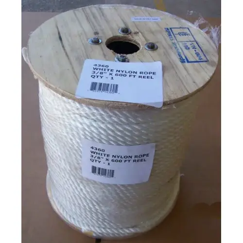 Cord Tex Co Inc 19921697 White Nylon Rope 3/8" x 600FT
