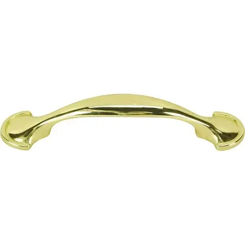 Cabinet Pull Sppon Foot Design 3" Bright Brass