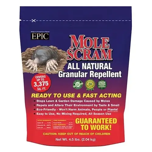 Epic - Scram 13871524 MOLE GRANULAR REPELLENT 12040 4 1/2lb Resealable Bag
