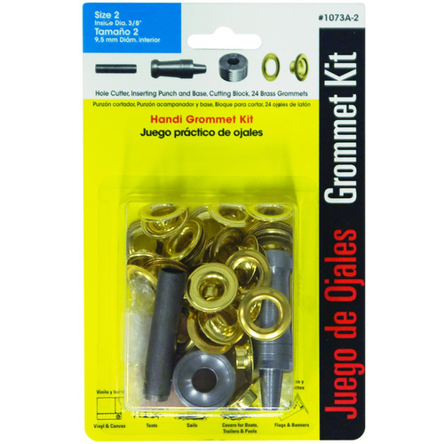 Lord & Hodge Inc 1073A-2 Handi Grommet Repair Kit 3/8" Brass pack of 24