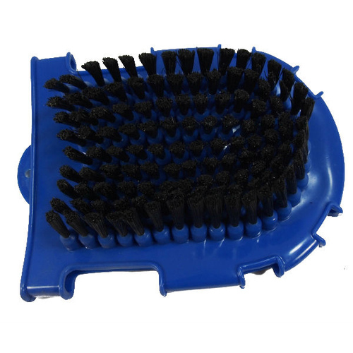 Partrade Trading Corp 244857 Dual Grooming Glove Bristle Brush & Curry Knobs - Blue