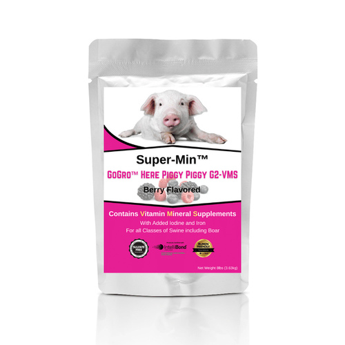 Florida Mineral Salt & Ag Prod 7854 Super-Min GoGro Here Piggy Piggy G2-VMS - 8lb. Pouch