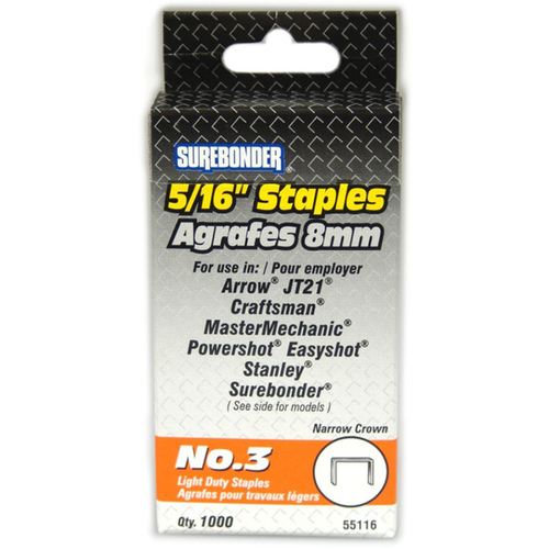 Surebonder Light Duty Staples No.3 - 5/16"