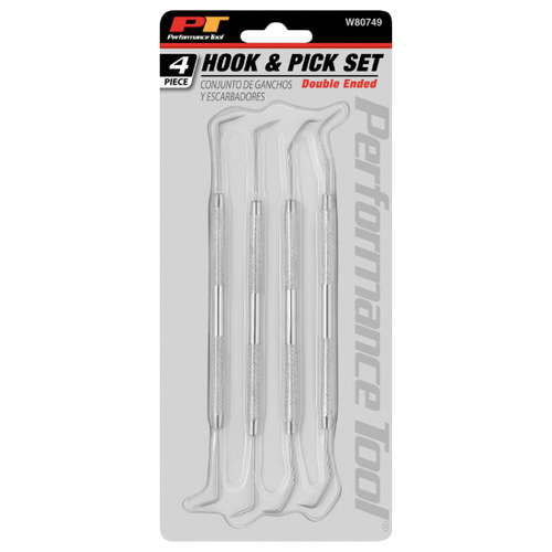 Performance Tool W80749 4-pc Double Ended Pick & Hook