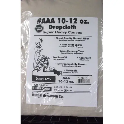 Mutual Dropcloth 10415 Drop Cloth Super Heavy Canvas 4 x 15