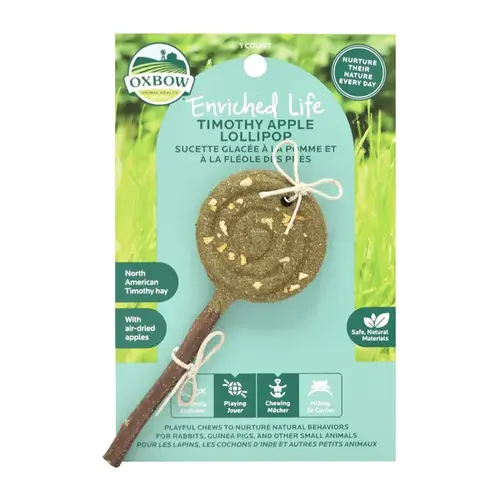 Timothy Lollipop Apple Treat for Small Pets