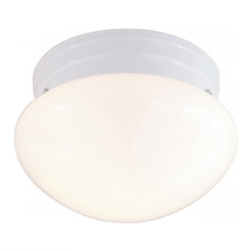Satco Products Inc. 60-221 Outdoor Ceiling Fixture 8" White Mushroom Fixture & White Finish