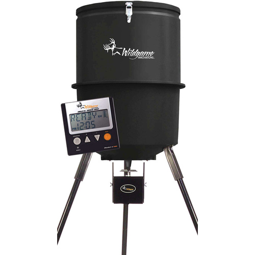 WGI INNOVATIONS/BA PRODUCTS WGI-WGIFD0025 Digital Barrel Feeder 30-Gallon 225-lbs Monsta-D Polypropylene Black