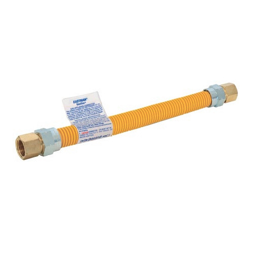 Ez-Flo 0424718 Yellow Epoxy Coated Gas Connector - 18"