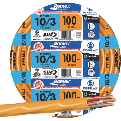 Cerro Electrical Products 147-1803CR-2 100 Ft Coil 10/3 Nm-B Cirtex Nonmetallic-Sheathed Cable