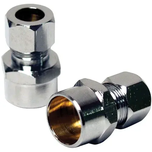 1/2" Sweat X 3/8" OD Chrome Straight Fitting 7328000N